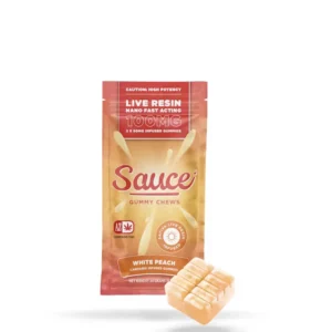 sauce essentials gummy chews white peach – 100mg