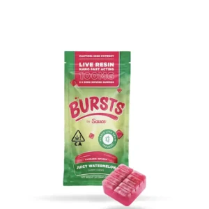 sauce essentials bursts juicy watermelon – 100mg live resin infused edibles (hybrid)