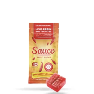 sauce essentials gummy chews strawberry lemonade – 100mg